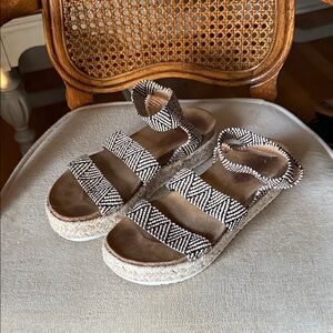 Women's Black and White Sandals